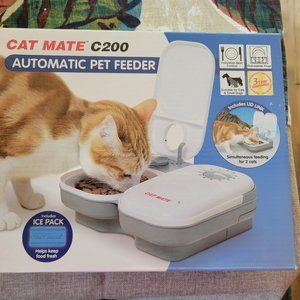 Cat Mate C200 2 Meal Automatic Pet Feeder for Cats and Small Dogs with Ice Pack